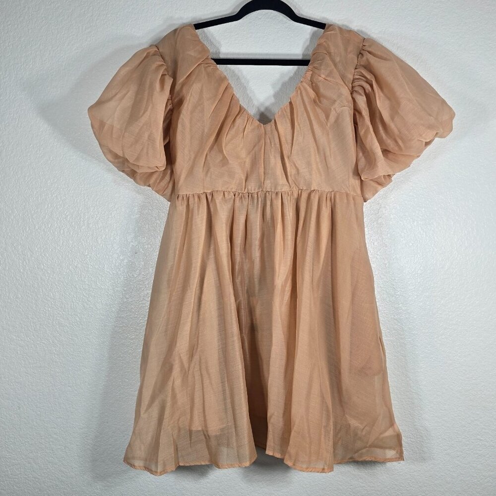 Beulah Style Babydoll Dress Women Medium Coquette Girly Peach Party Princess